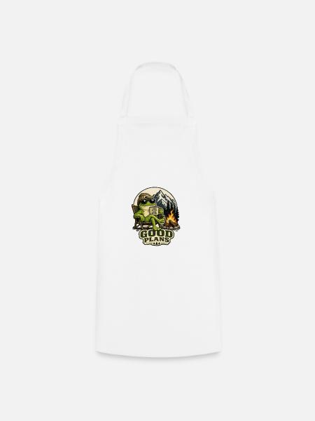 Good plan at the campfire frog - Cooking Apron - white