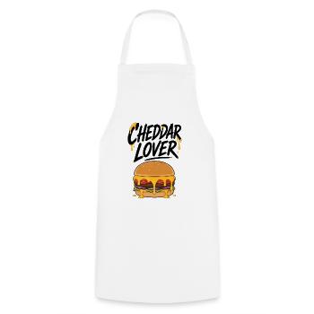 Cheddar Burger Lover Illustration - Cooking Apron - white - Front - AI Model Male 185 dark (185cm)