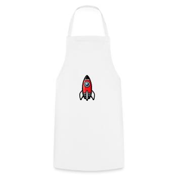Comic Rocket Retro - Cooking Apron - white - Front - AI Model Male 185 dark (185cm)