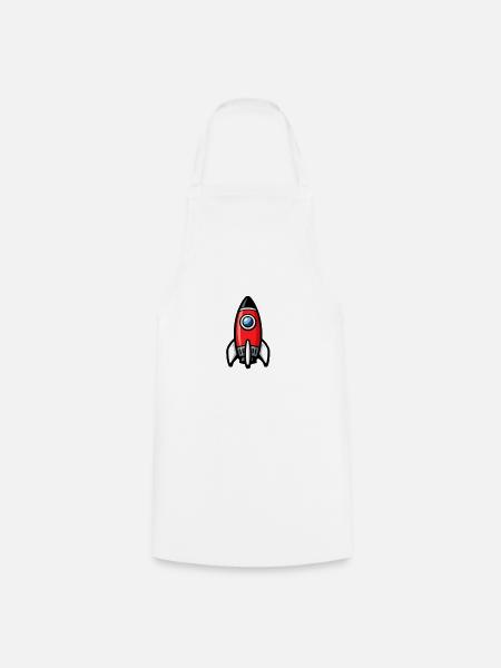 Comic Rakete Retro - Kochschürze - Weiß