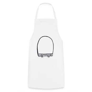 Black cap - Cooking Apron - white - Front - AI Model Male 185 dark (185cm)