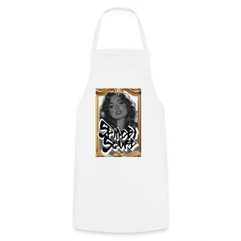 Cadre Graffiti Noir Monochrome - Tablier de cuisine - blanc - Devant - AI Model Male 185 dark (185cm)