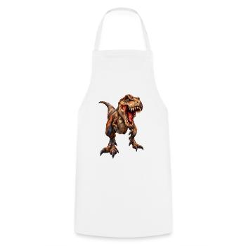 Low Poly Tyrannosaurus - Cooking Apron - white - Front - AI Model Male 185 dark (185cm)
