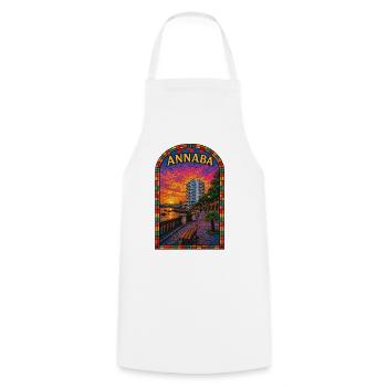 Annaba Stained Glass Bedtime Walk - Cooking Apron - white - Front - AI Model Male 185 dark (185cm)