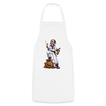 Streetwear de graffiti marin - Tablier de cuisine - blanc - Devant - AI Model Male 185 dark (185cm)