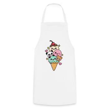 Glaces kawaii  - Cooking Apron - white - Front - AI Model Male 185 dark (185cm)