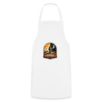 Écusson Cosmic Explorer - Tablier de cuisine - blanc - Devant - AI Model Male 185 dark (185cm)