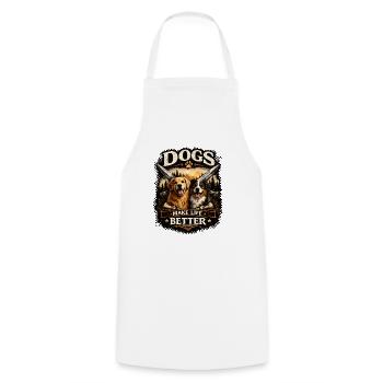 Les chiens rendent la vie meilleure - Tablier de cuisine - blanc - Devant - AI Model Male 185 dark (185cm)