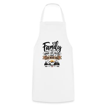 Family Where Life Begins - Cooking Apron - white - Front - AI Model Male 185 dark (185cm)