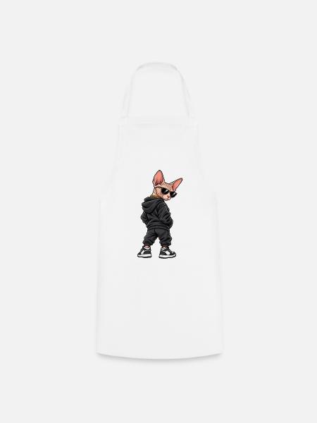 Cooler Gangster Sphinx Katze Streetwear - Kochschürze - Weiß