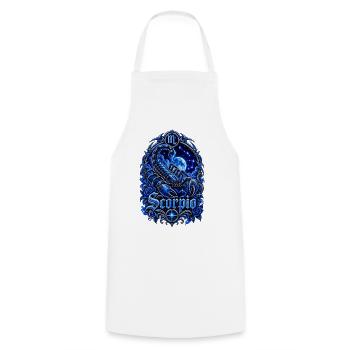 Armique du zodiaque du Scorpion bleu - Tablier de cuisine - blanc - Devant - AI Model Male 185 dark (185cm)