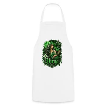 Green Virgo Lunar Goddess - Cooking Apron - white - Front - AI Model Male 185 dark (185cm)