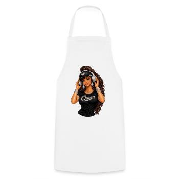Queen Hip-Hop Glam-Illustration - Kochschürze - Weiß - Vorne - AI Model Male 185 dark (185cm)