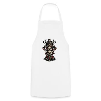 Viking Skull Warband - Kochschürze - Weiß - Vorne - AI Model Male 185 dark (185cm)