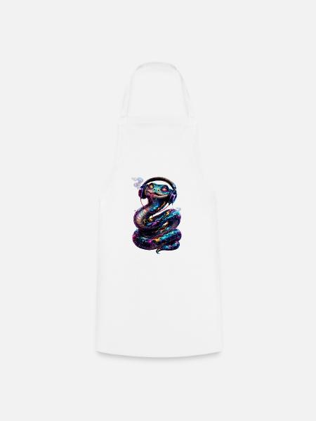 DropWild Ziggy the techno snake - Kochschürze - Weiß