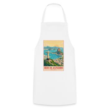 Rio de Janeiro Panorama - Kochschürze - Weiß - Vorne - AI Model Male 185 dark (185cm)