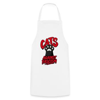 Cats Against Fascism - Kochschürze - Weiß - Vorne - AI Model Male 185 dark (185cm)