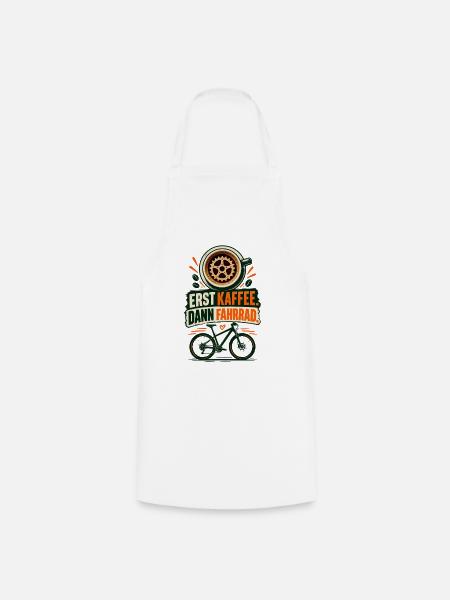 Erst Kaffee, dann Fahrrad - Kochschürze - Weiß