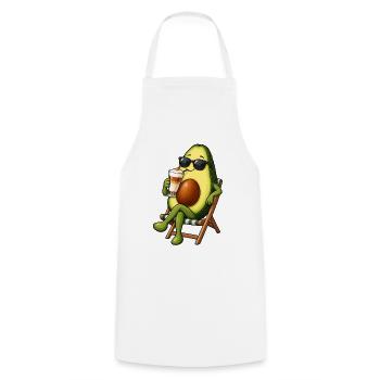 Avocado mit Latte Macchiato - Kochschürze - Weiß - Vorne - AI Model Male 185 dark (185cm)