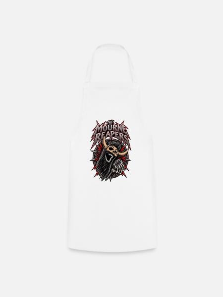 Mourne Reapers: Skull Goat Mic - Kochschürze - Weiß
