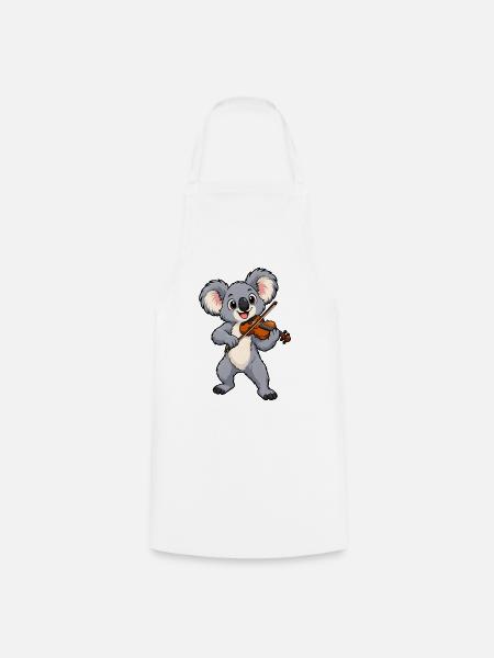 Koala mit Geige - Kochschürze - Weiß
