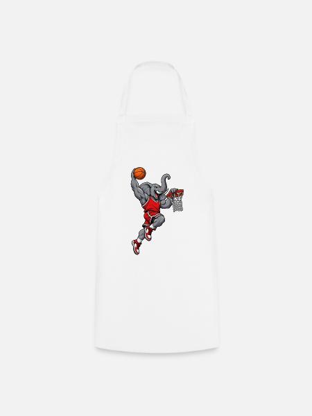 Elefant beim Basketball - Kochschürze - Weiß