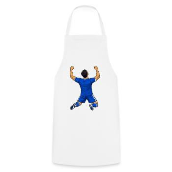 Fußball-Torfeier - Kochschürze - Weiß - Vorne - AI Model Male 185 dark (185cm)