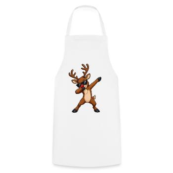 Rentier Dab Dance – Lustiges Weihnachtsmotiv - Kochschürze - Weiß - Vorne - AI Model Male 185 dark (185cm)