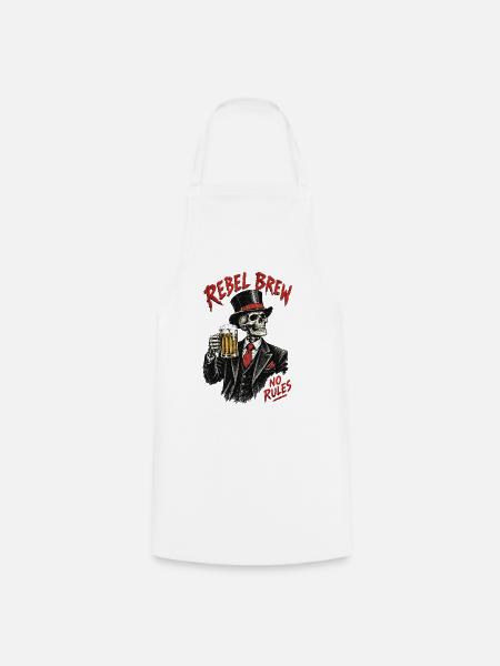Rebel Brew Skull ohne Regeln - Kochschürze - Weiß