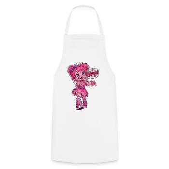 Kawaii Pink Zombie – Herzen! - Kochschürze - Weiß - Vorne - AI Model Male 185 dark (185cm)