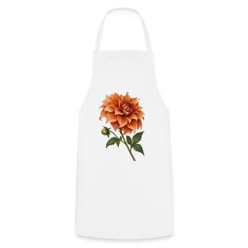 Kupfer-Dahlia am Ende des Sommers - Kochschürze - Weiß - Vorne - AI Model Male 185 dark (185cm)