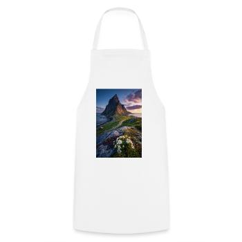 Coastal Peak mit Wildblumen - Kochschürze - Weiß - Vorne - AI Model Male 185 dark (185cm)