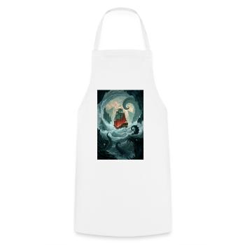 Karmesinrotes Gefäß gegen Krakens Kielwasser - Kochschürze - Weiß - Vorne - AI Model Male 185 dark (185cm)