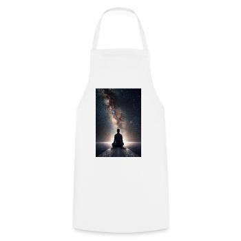 Kosmisches Tor-Meditation - Kochschürze - Weiß - Vorne - AI Model Male 185 dark (185cm)