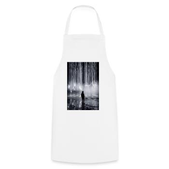 Leuchtende Lichtfall-Silhouette - Kochschürze - Weiß - Vorne - AI Model Male 185 dark (185cm)