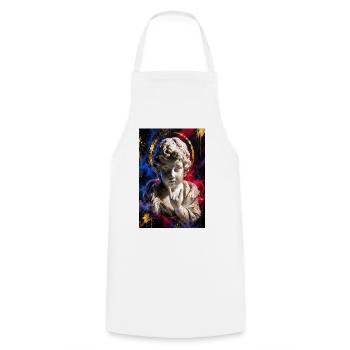 Cherubische Graffiti-Statue - Kochschürze - Weiß - Vorne - AI Model Male 185 dark (185cm)