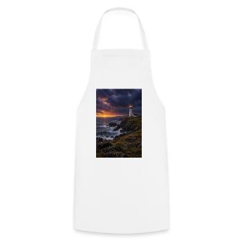 Dusk Lighthouse an der Rocky Coast - Kochschürze - Weiß - Vorne - AI Model Male 185 dark (185cm)