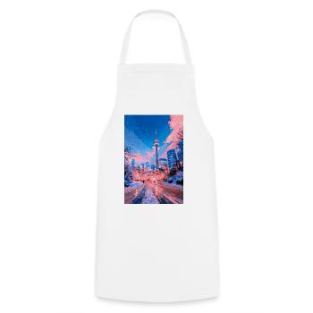 Neon Snow City Toronto - Kochschürze - Weiß - Vorne - AI Model Male 185 dark (185cm)