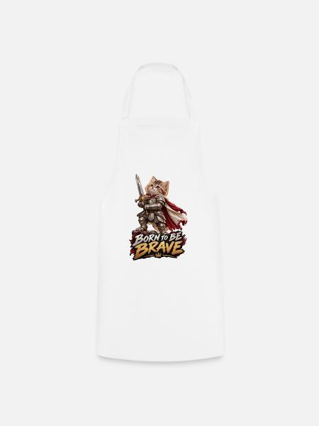 Knight Kitten – Geboren Tapfer - Kochschürze - Weiß