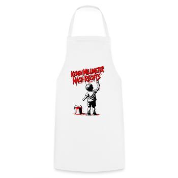 Graffiti-Kind Rotschrift – Pinsel Tropfen - Kochschürze - Weiß - Vorne - AI Model Male 185 dark (185cm)