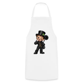 Schornsteinfeger Kawaii Style – Süßer Glücksbringe - Kochschürze - Weiß - Vorne - AI Model Male 185 dark (185cm)