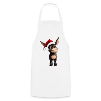 Esel Weihnachten - Kochschürze - Weiß - Vorne - AI Model Male 185 dark (185cm)