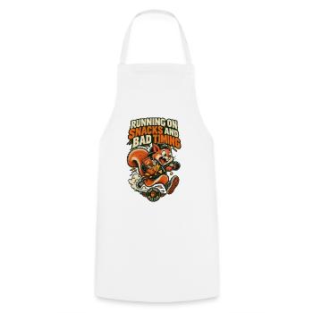 RobVibe Wild Club – Snacks und schlechtes Timing Eichhörnchen - Kochschürze - Weiß - Vorne - AI Model Male 185 dark (185cm)