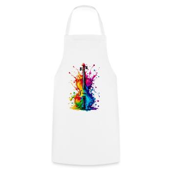 Bunte Violine Regenbogen Geige Musik Farbspritzer - Kochschürze - Weiß - Vorne - AI Model Male 185 dark (185cm)