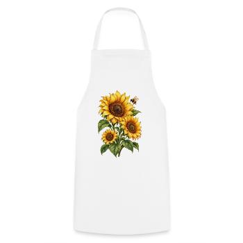 Sonnenblumen Gartenliebe - Kochschürze - Weiß - Vorne - AI Model Male 185 dark (185cm)