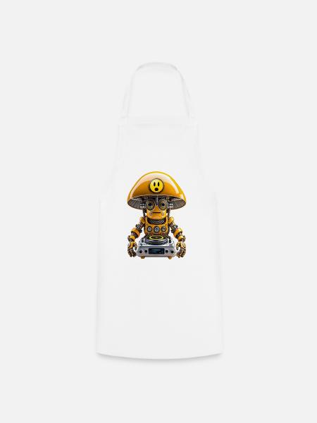 Glossy_Mushroom_Robot_DJ - Kochschürze - Weiß