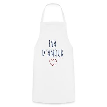 EVA d'amour - COEUR - Tablier de cuisine - blanc - Devant - AI Model Male 185 dark (185cm)