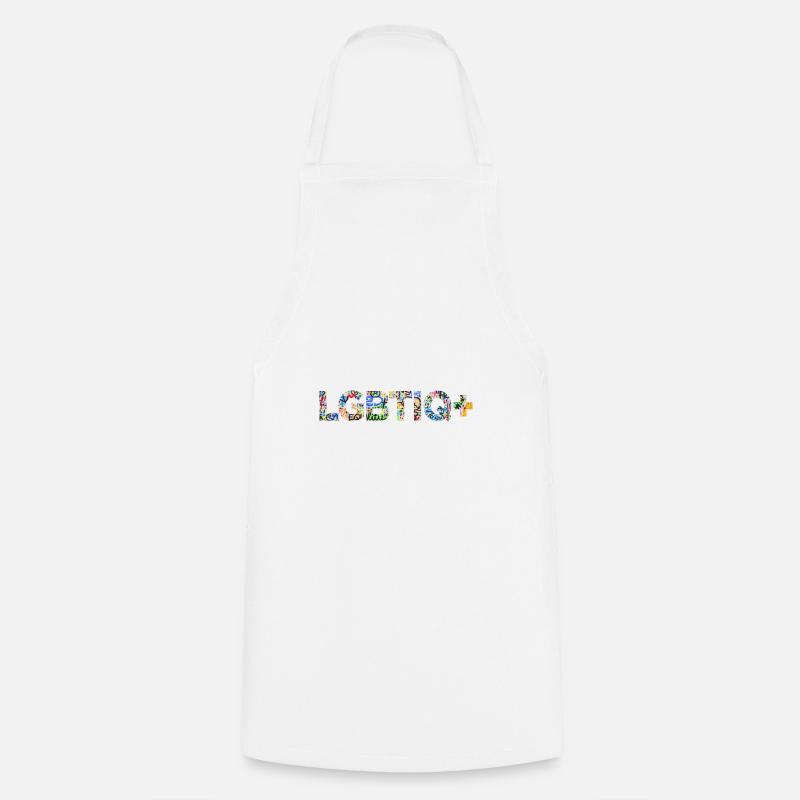 LGBTIQ+ - Tablier de cuisine - blanc