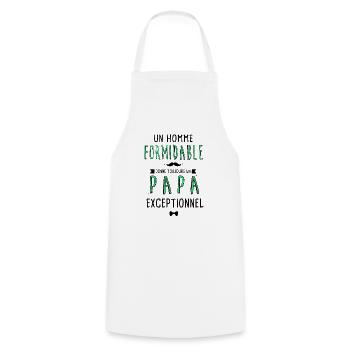 un homme formidable, papa exceptionnel - Tablier de cuisine - blanc - Devant - AI Model Male 185 dark (185cm)