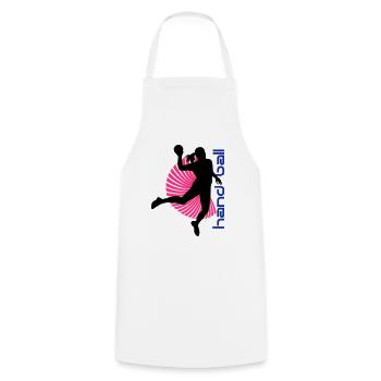 Spirale Handballerin - Kochschürze - Weiß - Vorne - AI Model Male 185 dark (185cm)